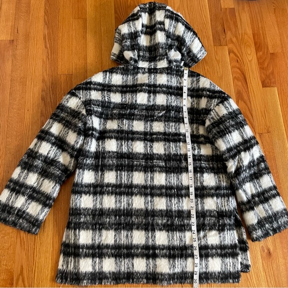 Ted Baker Tortis Checked Hooded Wool-Blend Coat sz US 2/UK 0 - Picture 8 of 12